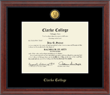 Clarke College diploma frame - 23K Medallion Diploma Frame in Signature