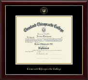 Cleveland Chiropractic College diploma frame - Gold Embossed Diploma Frame in Gallery