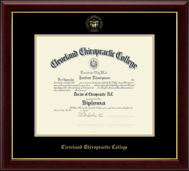 Cleveland Chiropractic College diploma frame - Gold Embossed Diploma Frame in Gallery