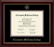 Claremont McKenna College Gold Embossed Diploma Frame in Gallery