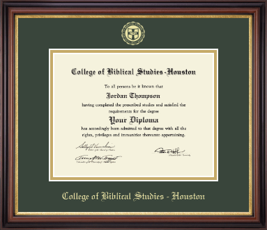 College of Biblical Studies - Houston diploma frame - Gold Embossed Diploma Frame in Regency Gold