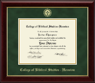 College of Biblical Studies - Houston diploma frame - Gold Embossed Diploma Frame in Gallery
