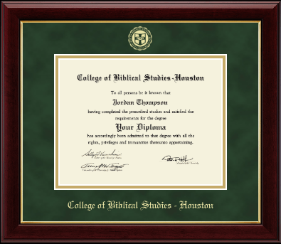 College of Biblical Studies - Houston diploma frame - Gold Embossed Diploma Frame in Gallery