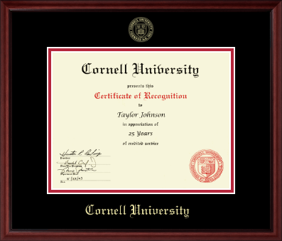 Cornell University certificate frame - Gold Embossed Certificate Frame in Camby
