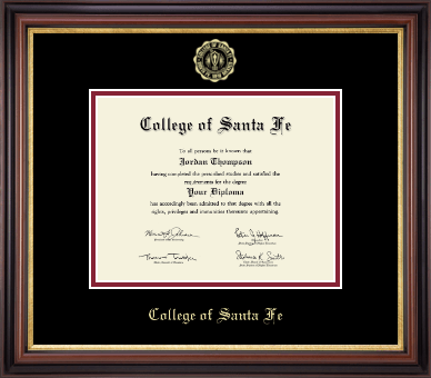 College of Santa Fe diploma frame - Gold Embossed Diploma Frame in Regency Gold