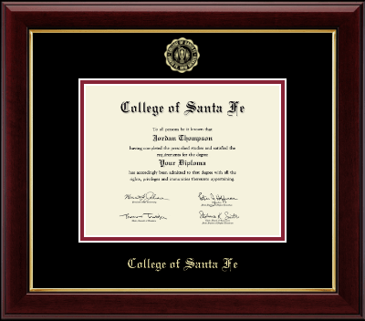College of Santa Fe diploma frame - Gold Embossed Diploma Frame in Gallery