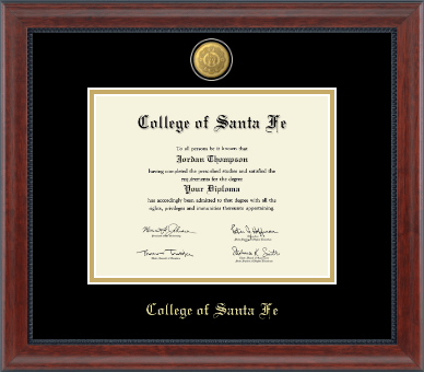 College of Santa Fe diploma frame - 23K Medallion Diploma Frame in Signature