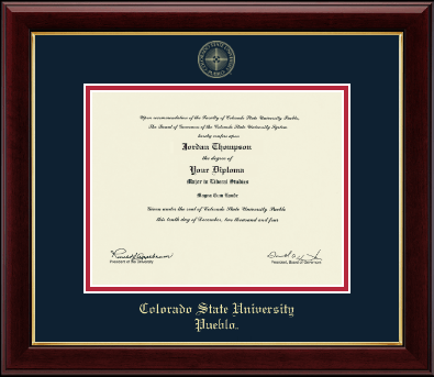 Colorado State University Pueblo diploma frame - Gold Embossed Diploma Frame in Gallery