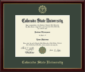 Colorado State University Gold Embossed Diploma Frame in Galleria