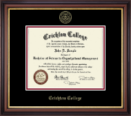 Crichton College Gold Embossed Diploma Frame in Regency Gold