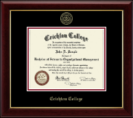 Crichton College Gold Embossed Diploma Frame in Gallery