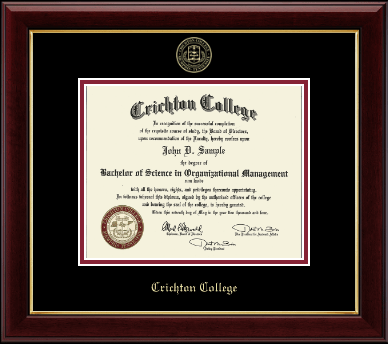 Crichton College diploma frame - Gold Embossed Diploma Frame in Gallery