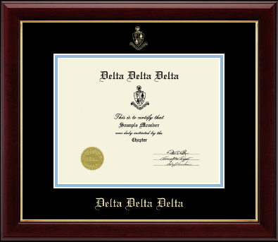 Delta Delta Delta Sorority certificate frame - Embossed Certificate Frame in Gallery