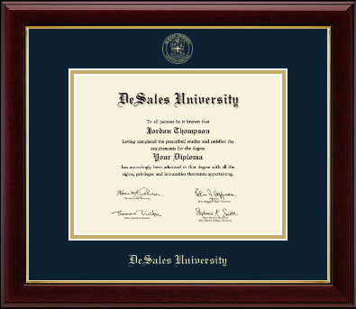 DeSales University diploma frame - Gold Embossed Diploma Frame in Gallery