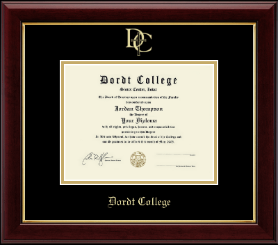 Dordt College diploma frame - Gold Embossed Diploma Frame in Gallery