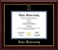 Duke University Gold Embossed Diploma Frame in Gallery