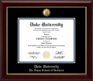 Duke University 23K Medallion Diploma Frame in Gallery