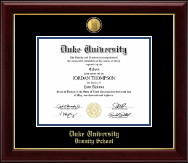 Duke University 23K Diploma Frame in Gallery