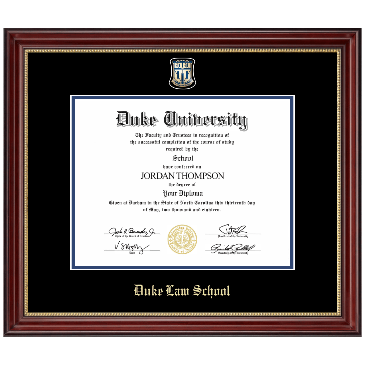 Masterpiece Medallion Diploma Frame in Kensington Gold Duke University
