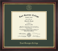 East Georgia College Gold Embossed Diploma Frame in Regency Gold