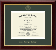 East Georgia College Gold Embossed Diploma Frame in Gallery