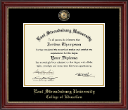 East Stroudsburg University Masterpiece Medallion Diploma Frame in Kensington Gold