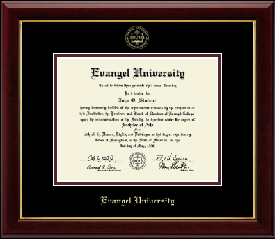 Evangel University diploma frame - Gold Embossed Diploma Frame in Gallery