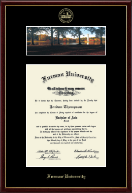 Furman University diploma frame - Campus Scene Diploma Frame in Galleria