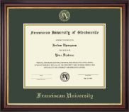 Franciscan University of Steubenville diploma frame - Gold Embossed Diploma Frame in Regency Gold