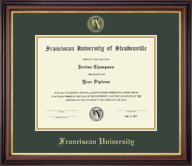 Franciscan University of Steubenville diploma frame - Gold Embossed Diploma Frame in Regency Gold