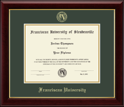 Franciscan University of Steubenville diploma frame - Gold Embossed Diploma Frame in Gallery