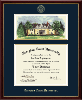 Georgian Court University diploma frame - Campus Scene Diploma Frame in Galleria