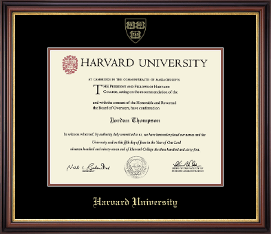 Harvard University diploma frame - Gold Embossed Diploma Frame in Regency Gold