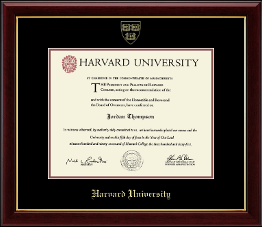 Harvard University diploma frame - Gold Embossed Diploma Frame in Gallery