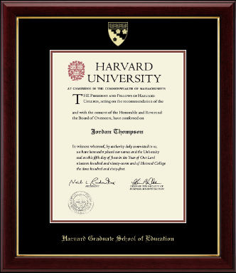 Harvard University diploma frame - Gold Embossed Diploma Frame in Gallery
