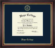 Hope College diploma frame - Gold Embossed Diploma Frame in Regency Gold