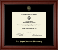 Johns Hopkins University certificate frame - Gold Embossed Certificate Frame in Cambridge