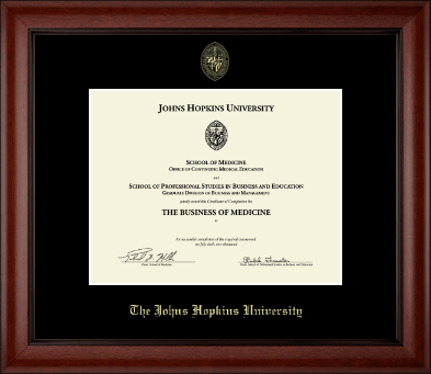 Johns Hopkins University certificate frame - Gold Embossed Certificate Frame in Cambridge