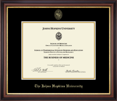 Johns Hopkins University certificate frame - Gold Embossed Certificate Frame in Regency Gold