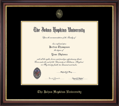Johns Hopkins University diploma frame - Gold Embossed Diploma Frame in Regency Gold