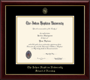 Johns Hopkins University Gold Embossed Diploma Frame in Gallery