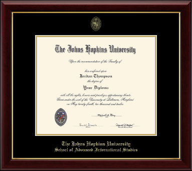 Johns Hopkins University diploma frame - Gold Embossed Diploma Frame in Gallery