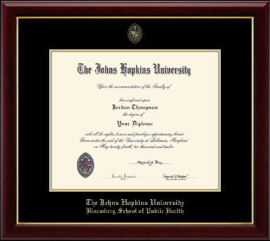 Johns Hopkins University diploma frame - Gold Embossed Diploma Frame in Gallery