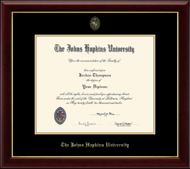 Johns Hopkins University diploma frame - Gold Embossed Diploma Frame in Gallery