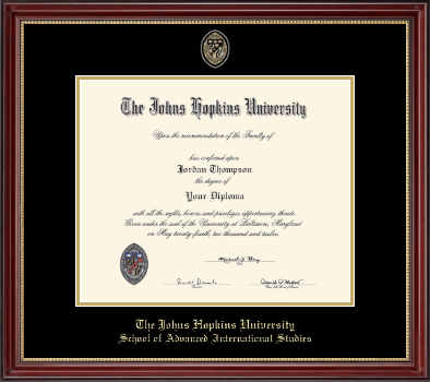 Johns Hopkins University diploma frame - Masterpiece Medallion Diploma Frame in Kensington Gold