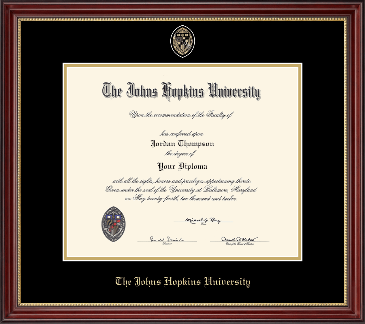 Johns Hopkins University Masterpiece Medallion Diploma Frame in ...