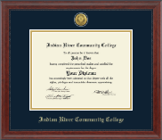 Indian River State College diploma frame - Gold Engraved Medallion Diploma Frame in Signature
