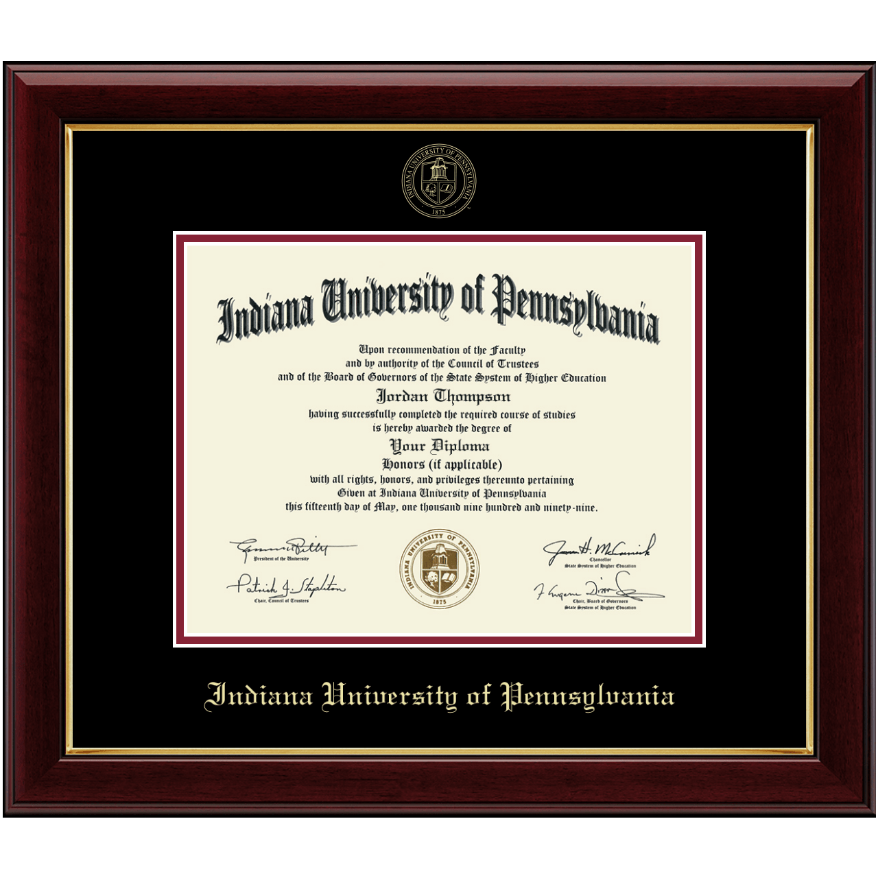 Gold Embossed Diploma Frame in Gallery Indiana University of