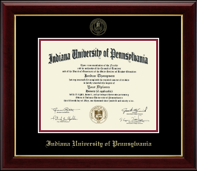 Indiana University of Pennsylvania diploma frame - Gold Embossed Diploma Frame in Gallery