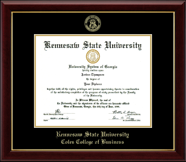 Kennesaw State University diploma frame - Gold Embossed Diploma Frame in Gallery